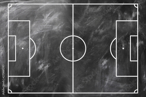 Soccer Strategy. Tactics. On the chalkboard photo
