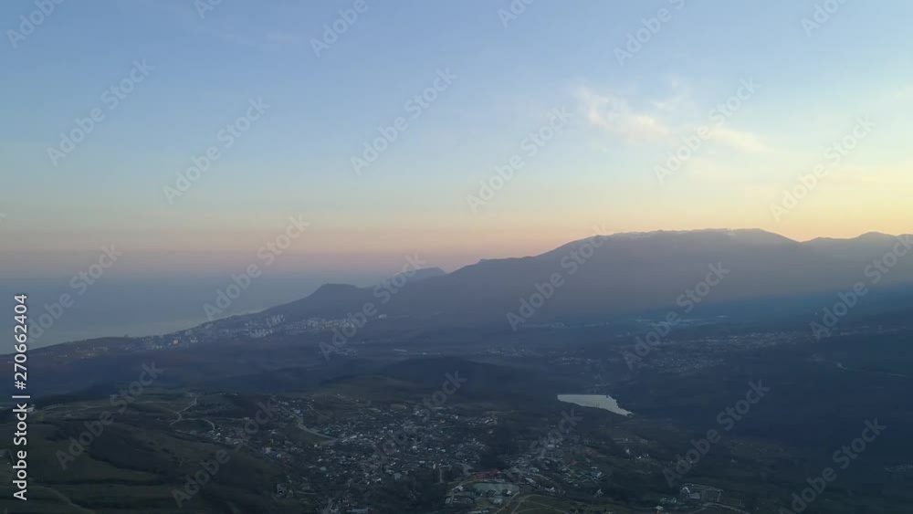Demerdji, Alushta, Republic of Crimea, Russia - April 1, 2019: Magical view of the Demerdzhi mountain range, Valley of ghosts and Lunar (Solar) glade Demerdji, Alushta, Republic of Crimea, Russia - April 1, 2019: Magical view of the Demerdzhi mountain range, Valley of ghosts and Lunar (Solar) glade