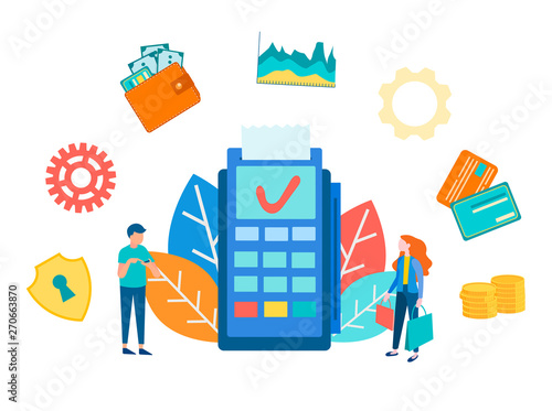 Payment electronic terminal GPRS, vector illustration concept payment methods