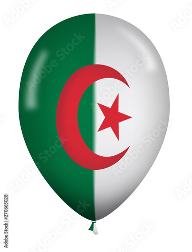 Illustration d'un ballon gonflable représentant le drapeau algérien