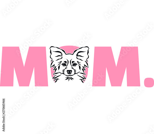 Foto Papillon mom in pink