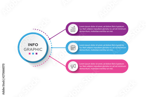 Presentation business infographic template with 3 options. Vector illustration