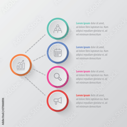 Presentation business infographic template with 4 options. Vector illustration