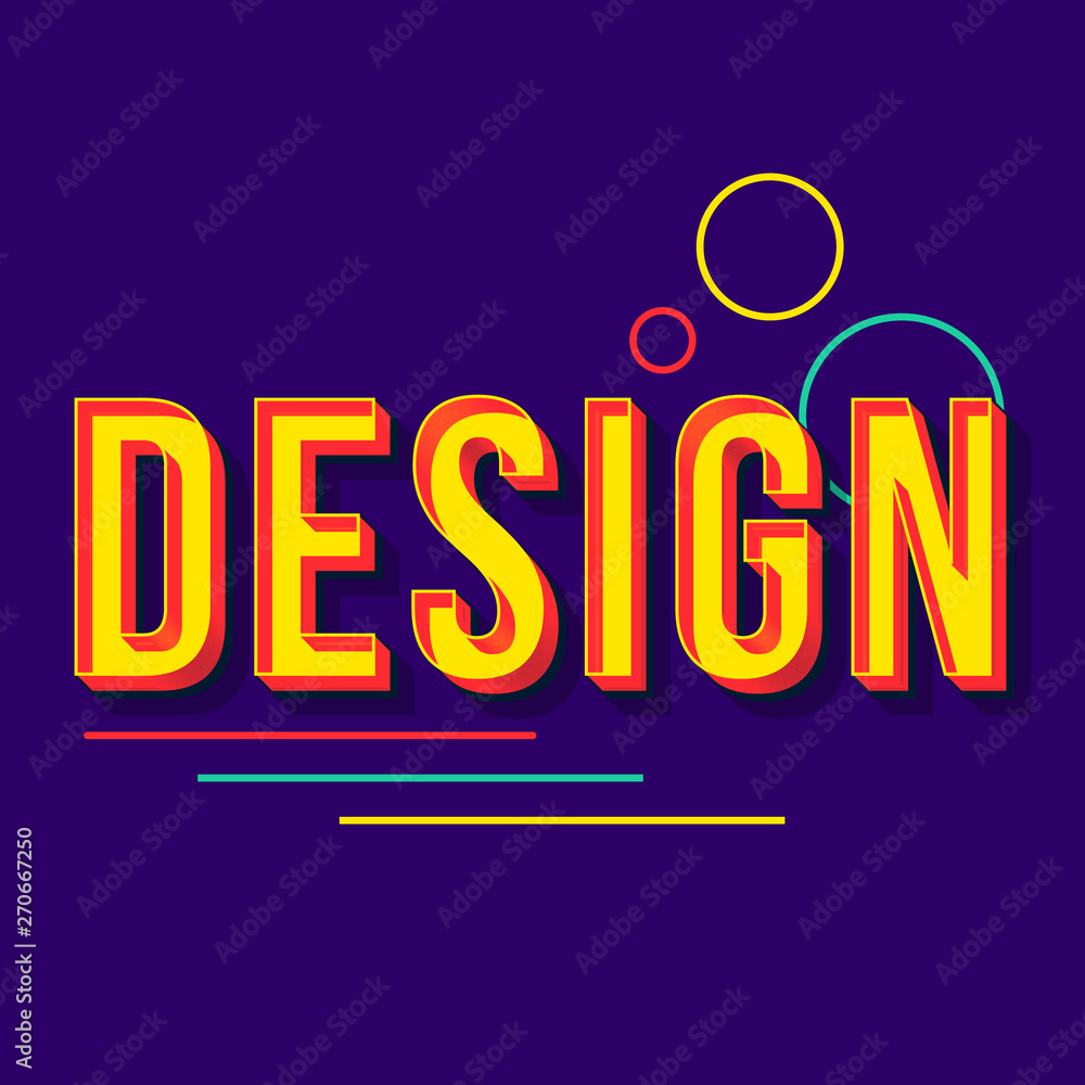 Obraz premium Design vintage 3d vector lettering