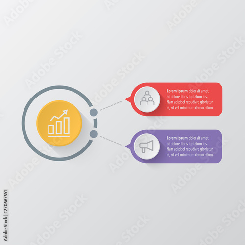 Presentation business infographic template with 2 options. Vector illustration
