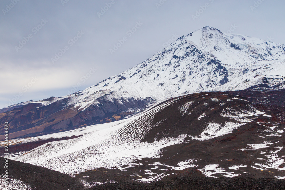 Mount Ostry Tolbachik, volcanic massive, one of the volcanic complex on the Kamchatka, Russia.