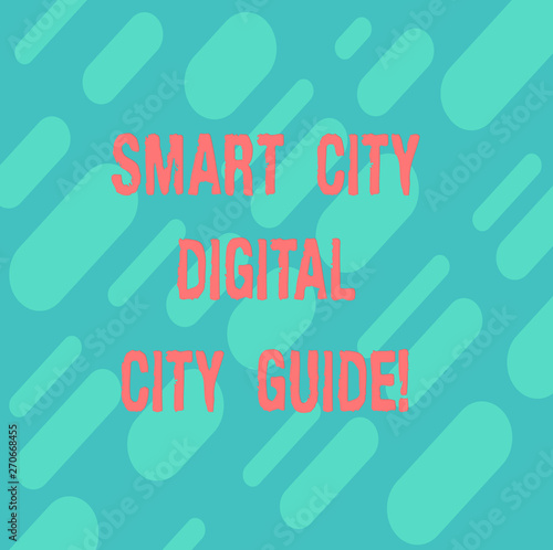 Word writing text Smart City Digital City Guide. Business concept for Connected technological modern cities Diagonal Repeat Oblong Multi Tone Blank Copy Space for Poster Wallpaper