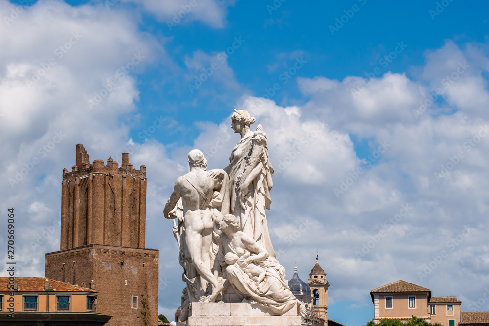 Obraz premium The Concordia by Varese Ludovico Pogliaghi, pacification between the monarchy and the people, Altare della Patria, Piazza Venezia, Rome Italy