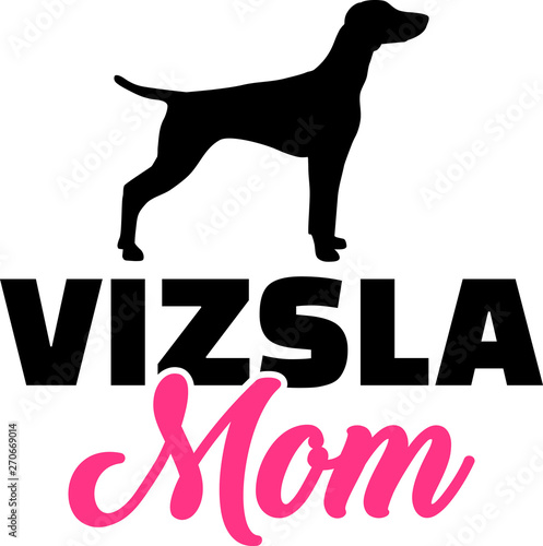 Vizsla mom in pink