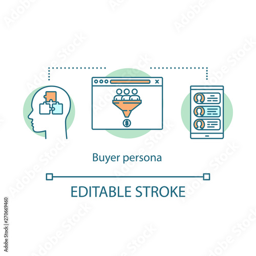 Buyer persona concept icon
