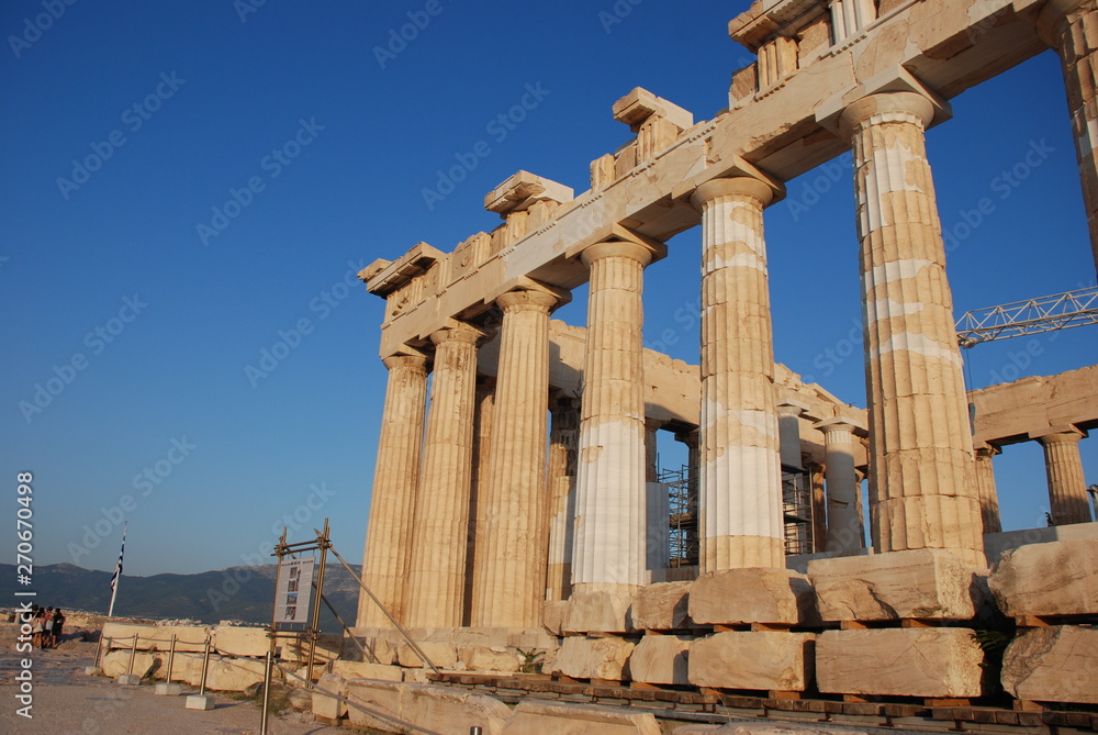 Tourists on the Acropolisof Athens, Greece. June 2016. 