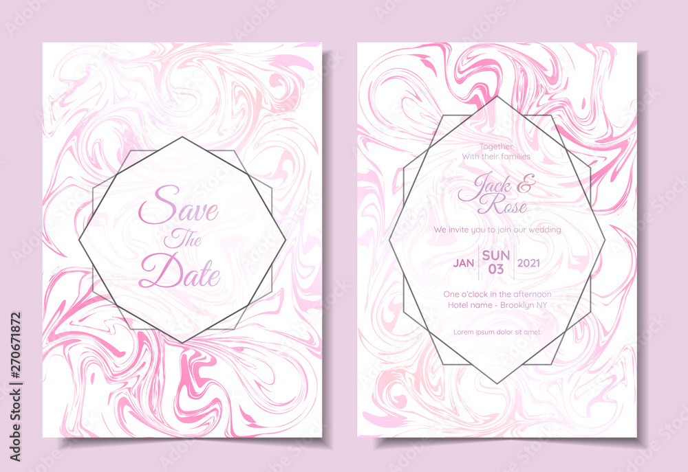 Modern Wedding Invitation Set Marble Textures Beautiful Modern Colors. Trendy Background Multi-purpose Cards Template like Poster, Cover, Book, Packaging Modern Wedding Invitation Set Marble Textures Beautiful Modern Colors. Trendy Background Multi-purpose Cards Template like Poster, Cover, Book, Packaging