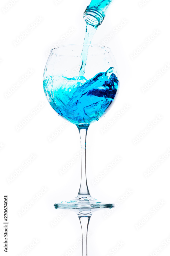 blue drink in glass blue drink in glass