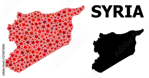 Red Star Pattern Map of Syria