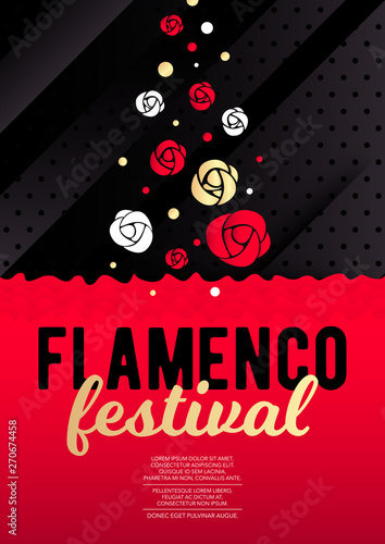 Vertical flamenco contrast background with color graphic elements and text. 