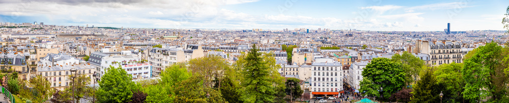 Beautiful aerial view of Paris from Sacre Couer, Paris, France