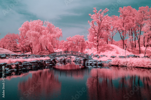 Canvas Print The trees in the old Summer Palace of Beijing, in infrared light