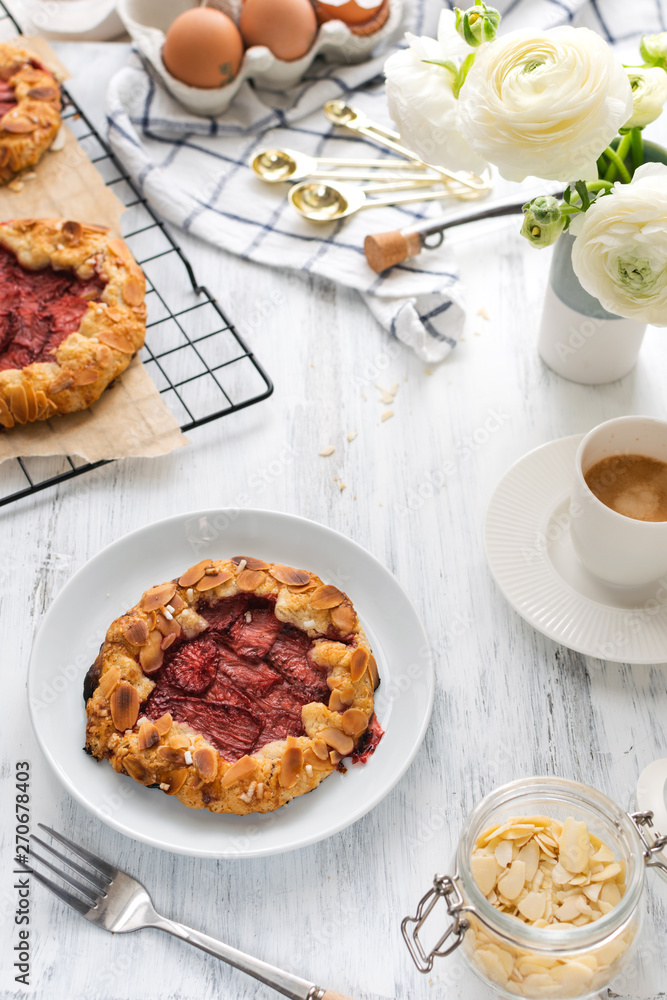 Fresh strawberry almond galette - homemade bakery Fresh strawberry almond galette - homemade bakery
