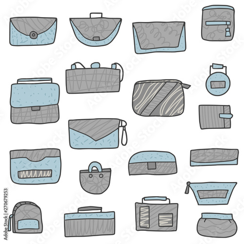 Set of hand bags. Vector design illustration.