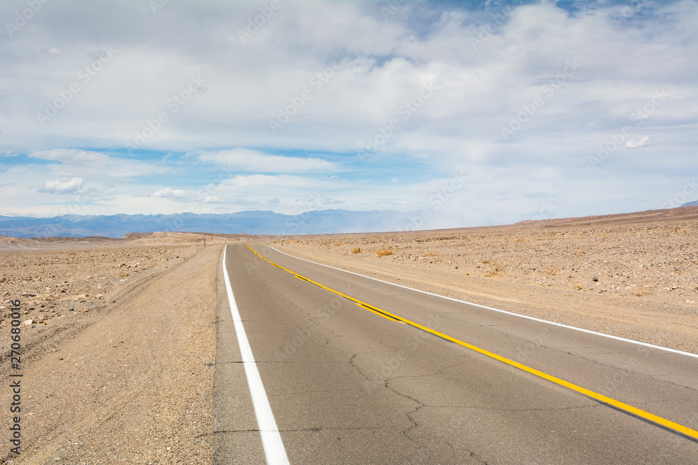 Road through Death Valley National Park in California. USA