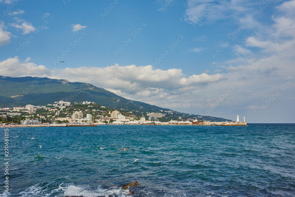 Russia. Crimea. Yalta Harbor view