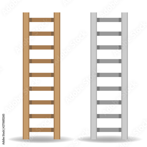 wooden ladder, vector illustration