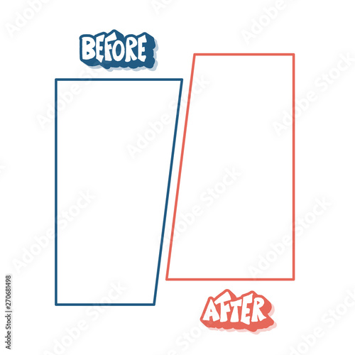 Before and after template. Vector screen elements.