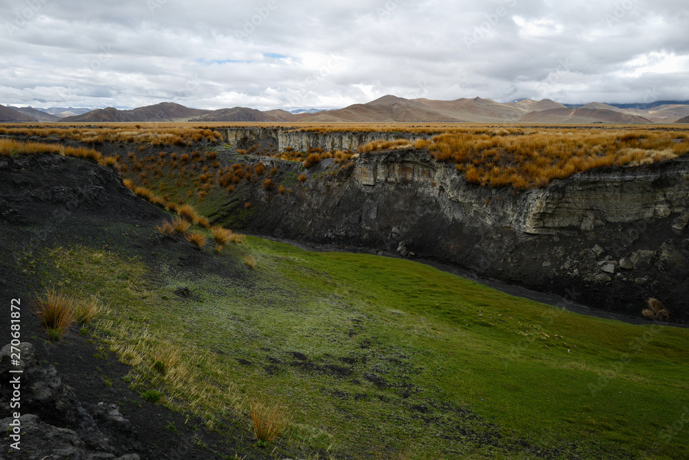 scenic view of landscape against cloudy sky scenic view of landscape against cloudy sky