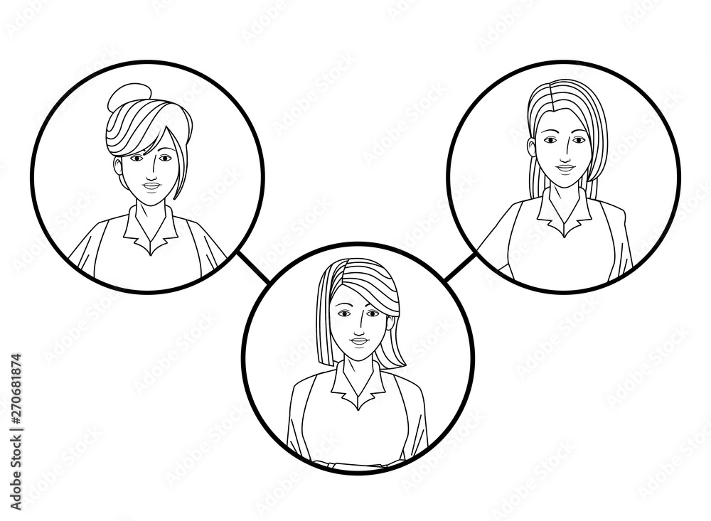 businesswomen avatar profile picture in round icons black and white businesswomen avatar profile picture in round icons black and white