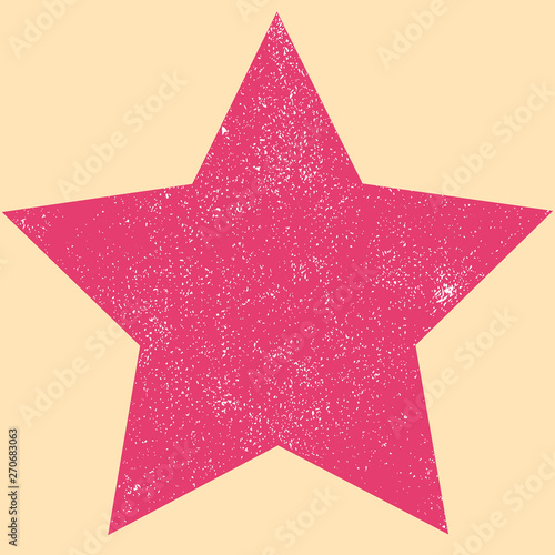 Abstract retro geometric background summer print big pink star the effect of wear Vector Illustration, vintage pattern. For fabric, textile, wrapping paper, card, invitation,Wallpaper. Elegant