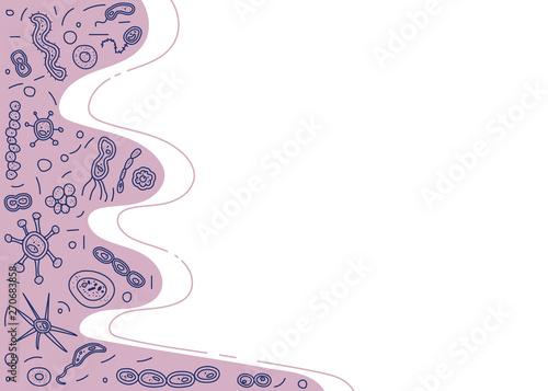 Bacteria cells set. Vector signs in doodle style.