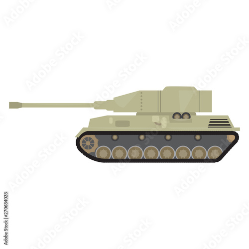 Side view of a military war tank - Vector
