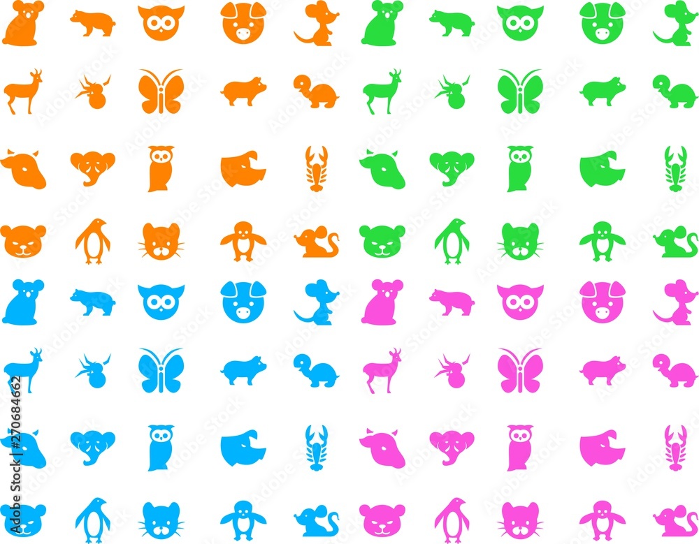 Animal stencil pictogram art set Animal stencil pictogram art set