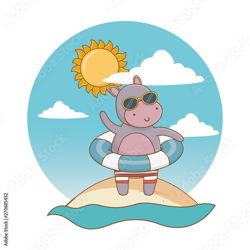 summer vacation relax cartoon vector illustration