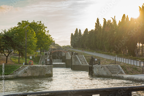 Fonserannes Locks, are a flight of staircase locks on the Canal du Midi near Béziers, Languedoc Roussillon, France.