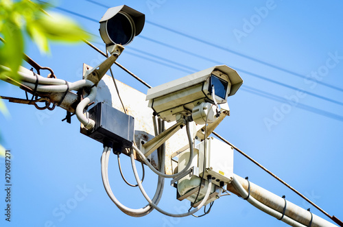 Road police outdoor video camera