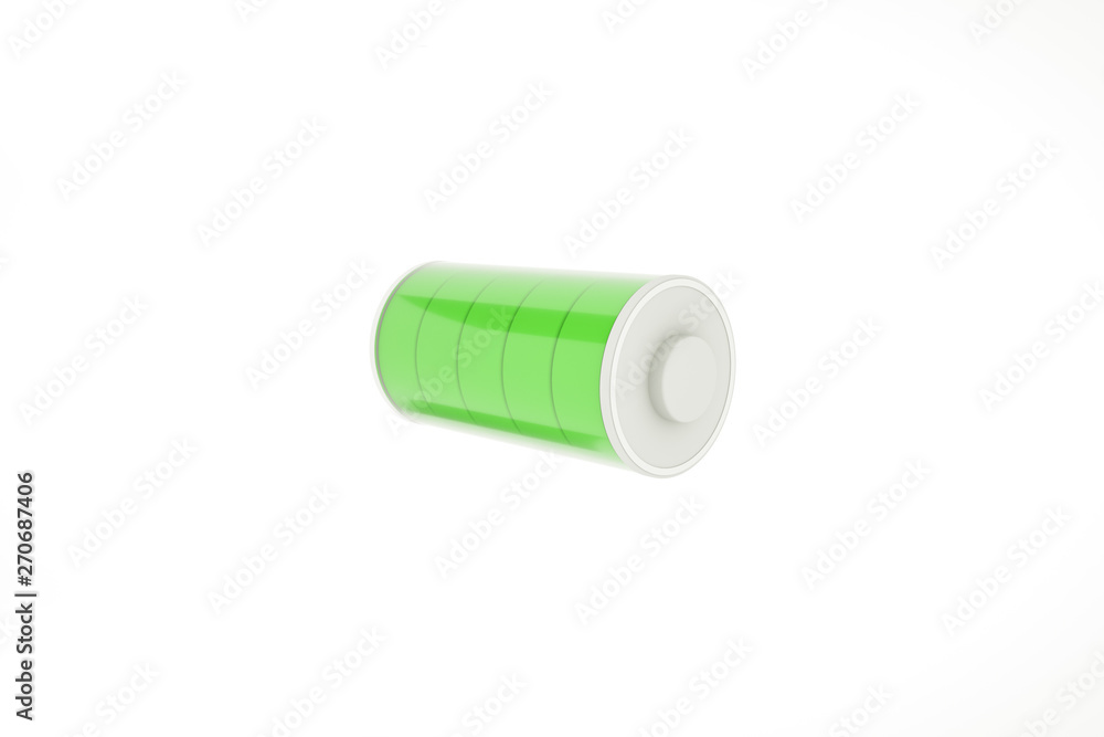 Full charged battery. Alternative energy project 3d illustration Full charged battery. Alternative energy project 3d illustration