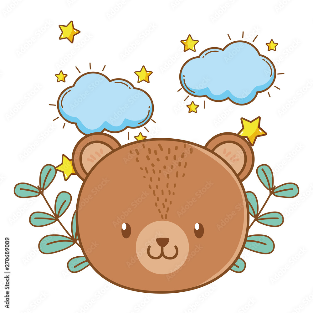 Fototapeta premium cute animal face dreaming cartoon