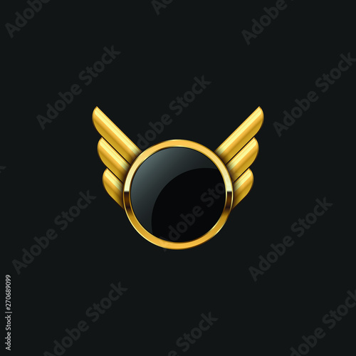 Blank Badge Shield Crest Label Armor Luxury Gold Design Element Template for logo background Card Invitations Decoration Element