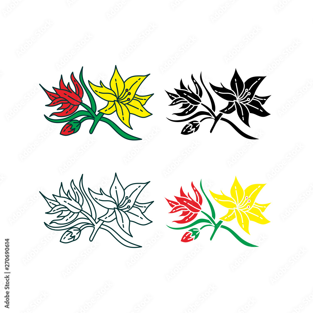 Flower Leaf Illustration Design Template Vector Flower Leaf Illustration Design Template Vector
