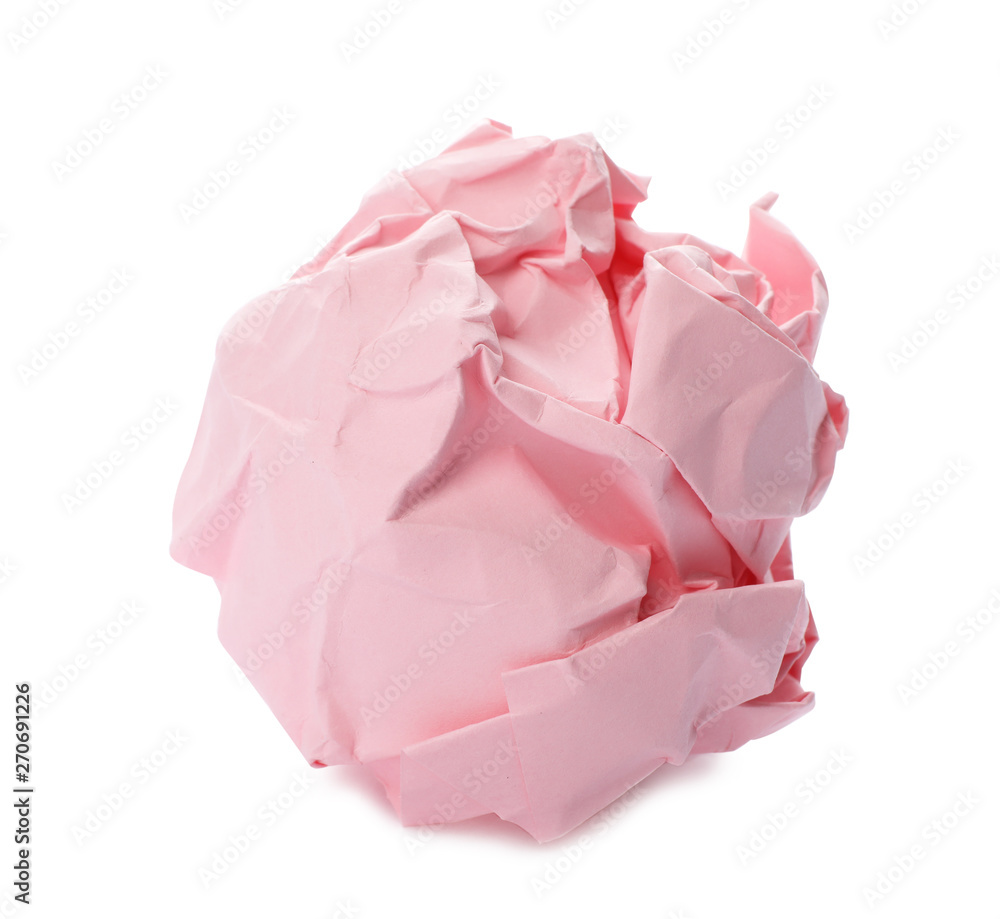 Obraz premium Color crumpled sheet of paper isolated on white