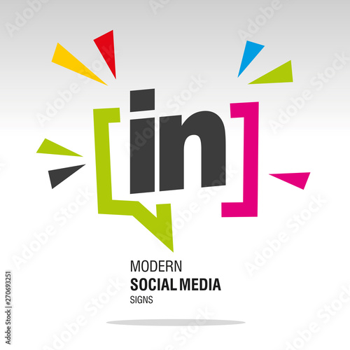 Social media modern colorful In sign icon sticker