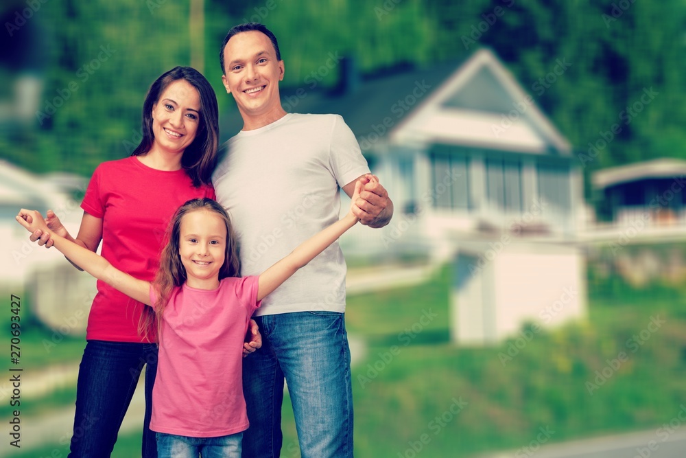 Portrait of Happy Family with Daughter Portrait of Happy Family with Daughter