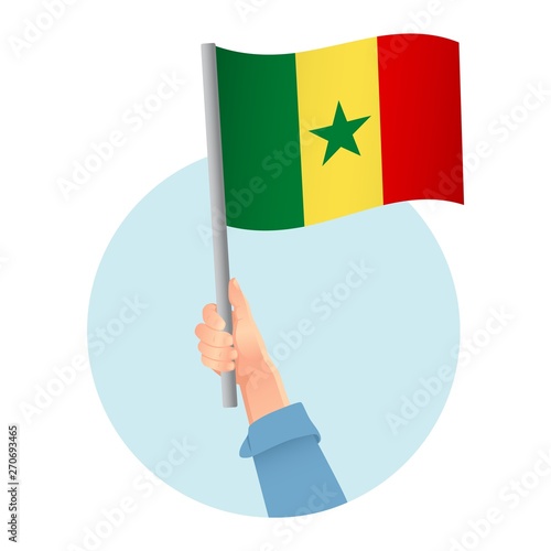 Senegal flag in hand icon © Visual Content