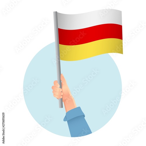 south ossetia flag in hand icon