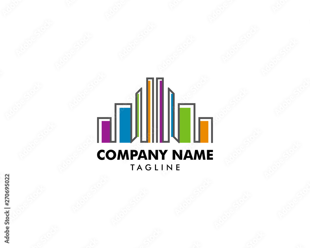 Colorful real estate buildings logo template Colorful real estate buildings logo template