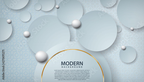 White abstract background with overlap layers. Gray texture with golden line effect decoration. Realistic backdrop.