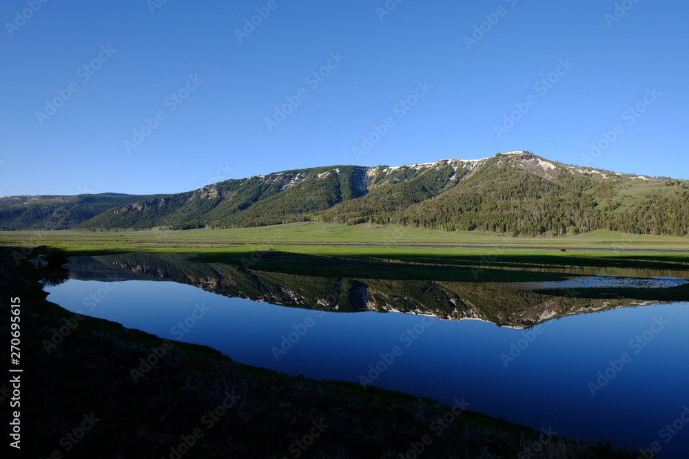 Mountain and reflection in Lamar Valley