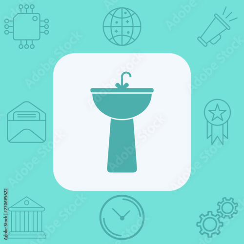 Washbasin vector icon sign symbol