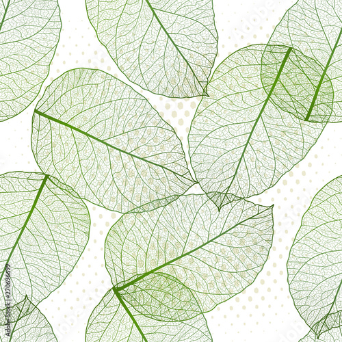Seamless pattern with colored leaves. Vector, EPS 10.